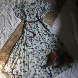 Vintage Hippie Long Floral Dress